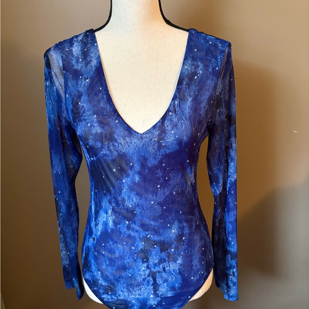 Socialite Deep Blue Sheer Bodysuit